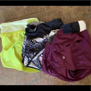Lot of three lululemon shorts